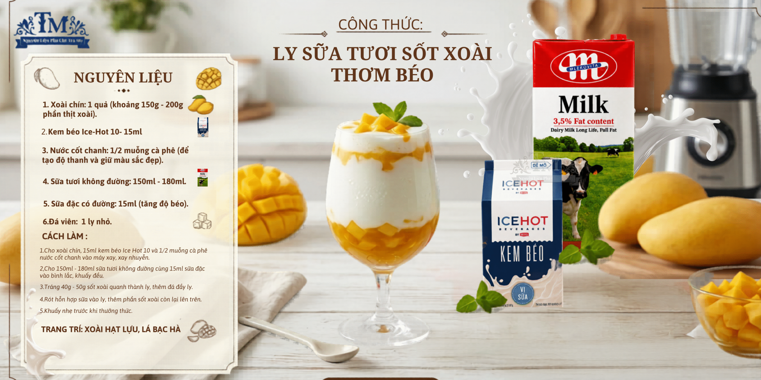 ly sữa tươi sốt xoài