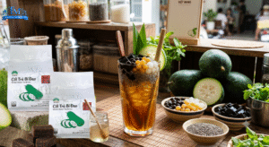 Công thức ly trà bí đao sương sáo hạt chia giải nhiệt mùa hè